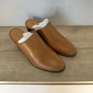 Madewell Tan Leather Harper Mule Amber Brown